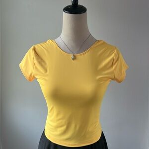 Edikted Open Back Yellow Top